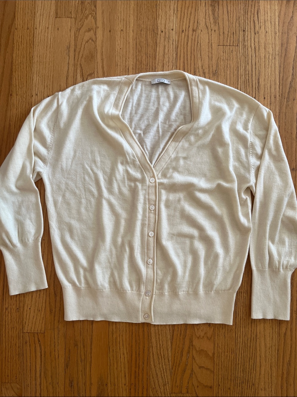 AYR lightweight “Airport” cardigan pale yellow Medium